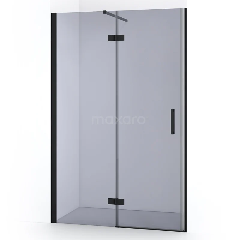 Diamond Shower door | 110 cm Matte black Smoke glass Pivot door DDB21651111MB