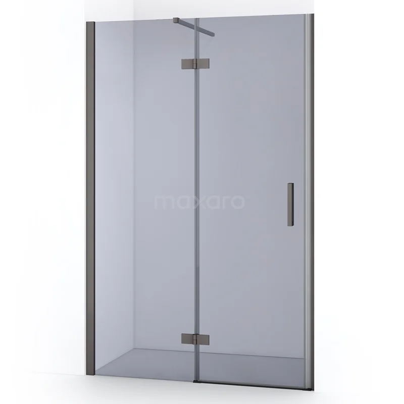 Diamond Shower door | 110 cm Black metal Smoke glass Pivot door DDB21651111ZMN