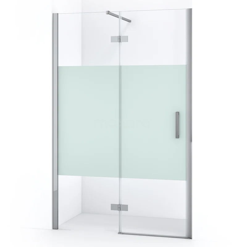 Diamond Shower door | 110 cm Chrome Clear with matt strip Pivot door DDB21651113C