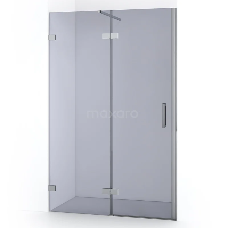 Diamond Shower door | 120 cm Chrome Smoke glass Pivot door DDB21661121C