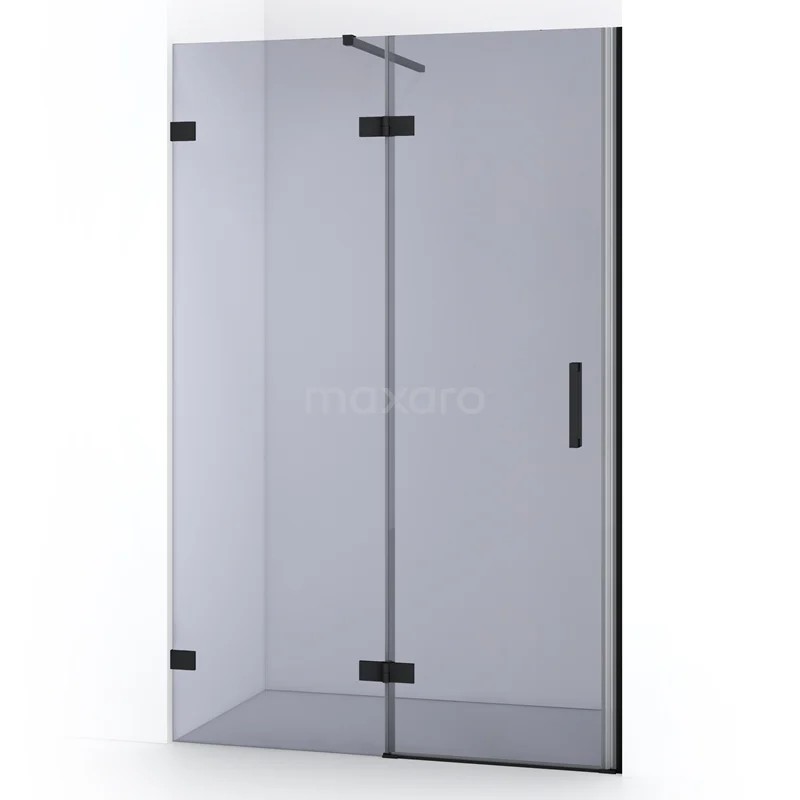 Diamond Shower door | 120 cm Matte black Smoke glass Pivot door DDB21661121MB