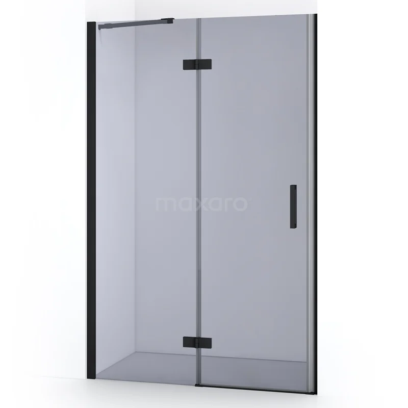 Diamond Shower door | 120 cm Matte black Smoke glass Pivot door DDB21661211MB