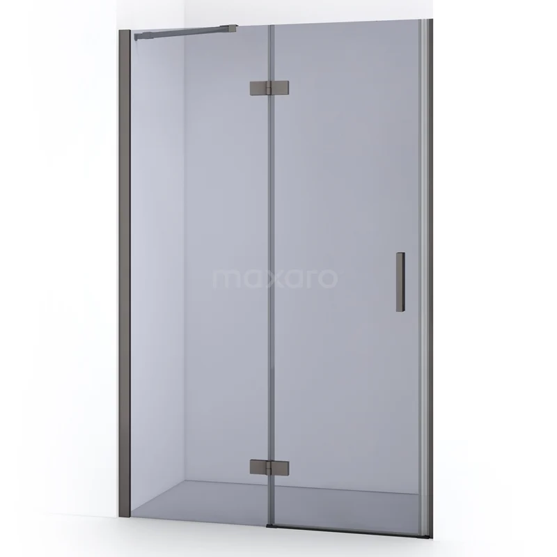Diamond Shower door | 120 cm Black metal Smoke glass Pivot door DDB21661211ZMN