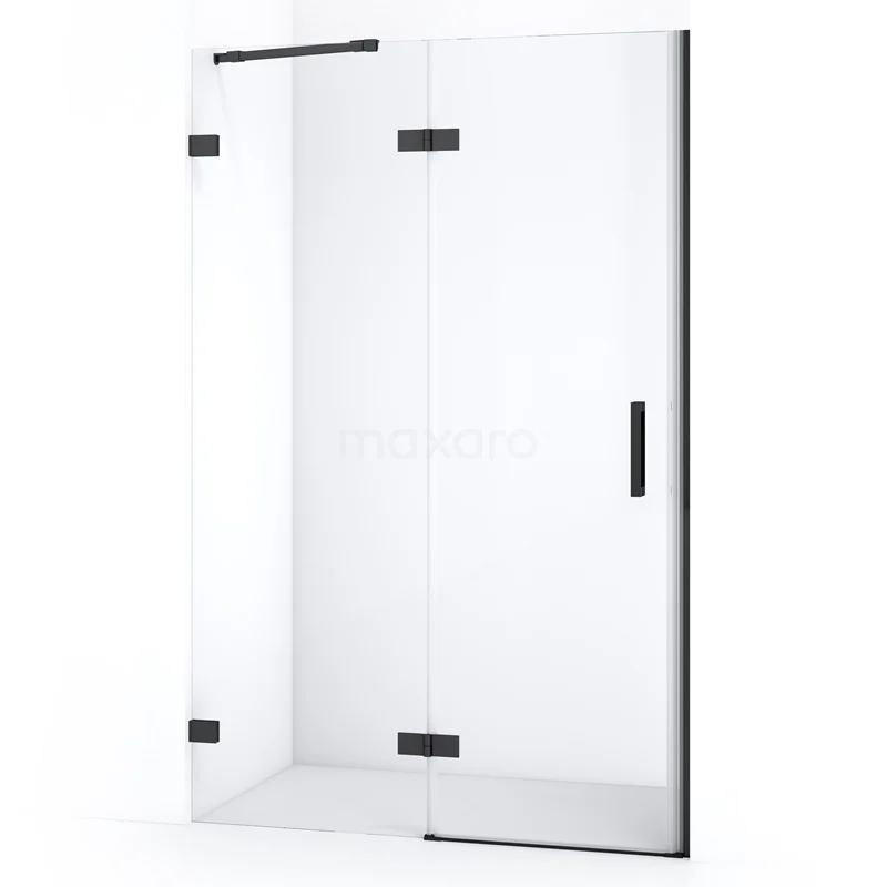 Diamond Shower door | 110 cm Black chrome Clear glass Pivot door DDB21651220BC