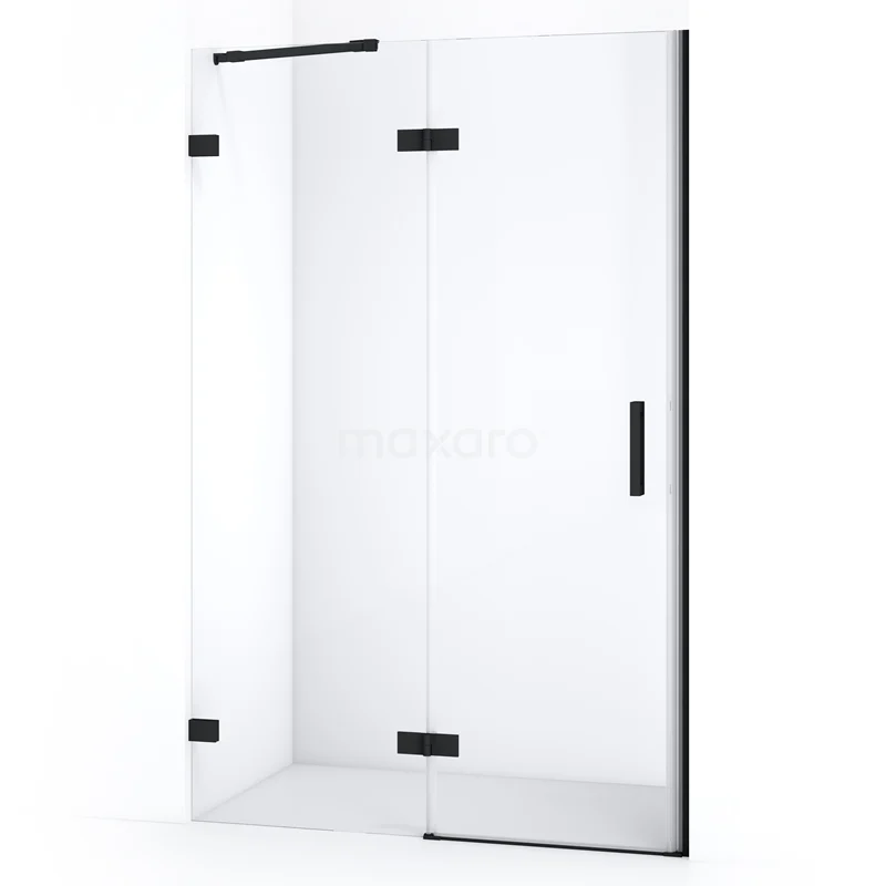 Diamond Shower door | 120 cm Matte black Clear glass Pivot door DDB21661220MB
