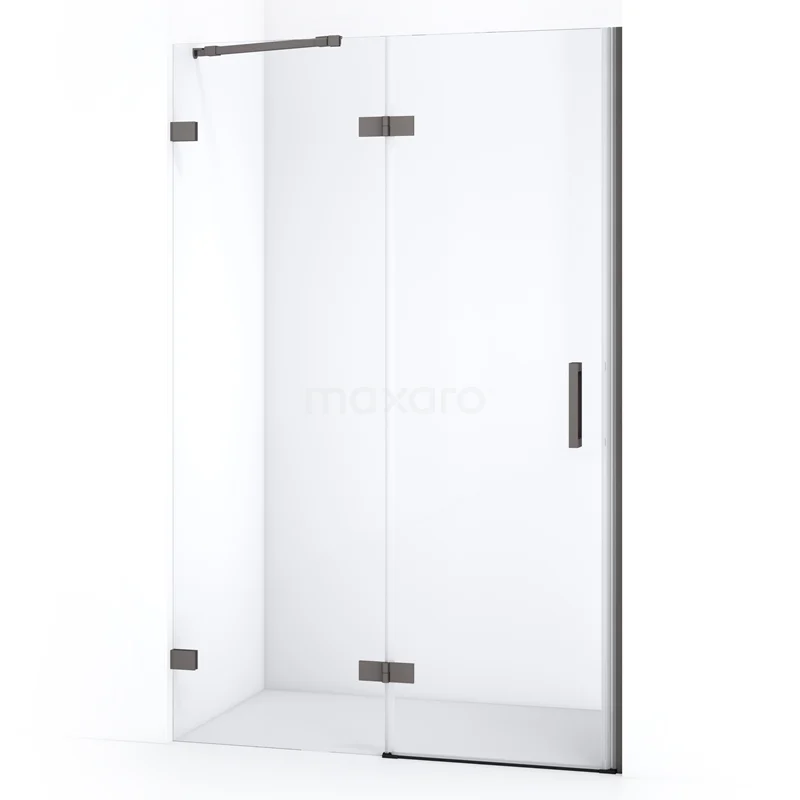Diamond Shower door | 110 cm Black metal Clear glass Pivot door DDB21651220ZM