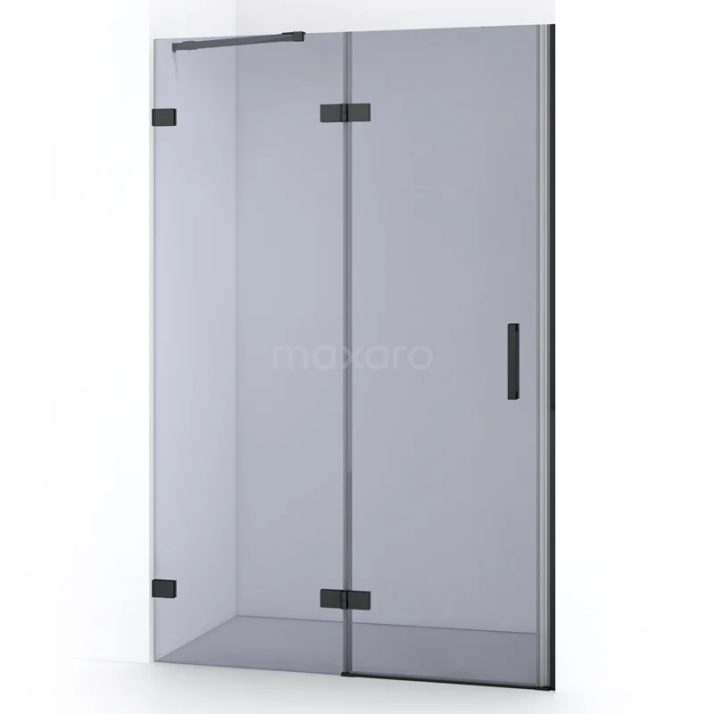 Diamond Shower door | 110 cm Black chrome Smoke glass Pivot door DDB21651221BC