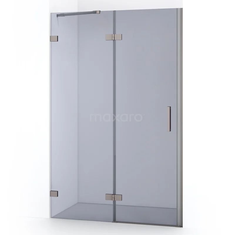 Duschtür Diamond 120cm Rauchglas Sicherheitsglas Gebürsteter Edelstahl DDB21661221BR Glas Duschwand mit Tür, Klarglas, minimalistisches Design, ideal für ein modernes Badezimmer.