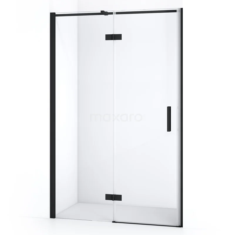 Duschtür Diamond 110cm aus klarem Sicherheitsglas Matt Schwarz DDB21651310MB Schwarze Duschtür mit Klarglas und minimalistischem Design, ideal für moderne Bäder.