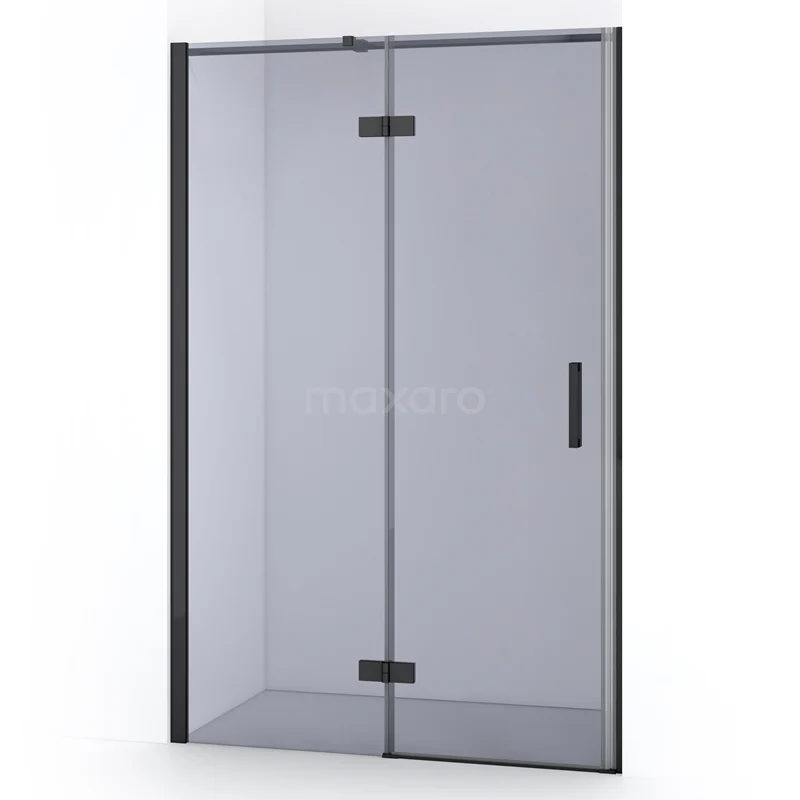 Diamond Shower door | 110 cm Black chrome Smoke glass Pivot door DDB21651311BCN