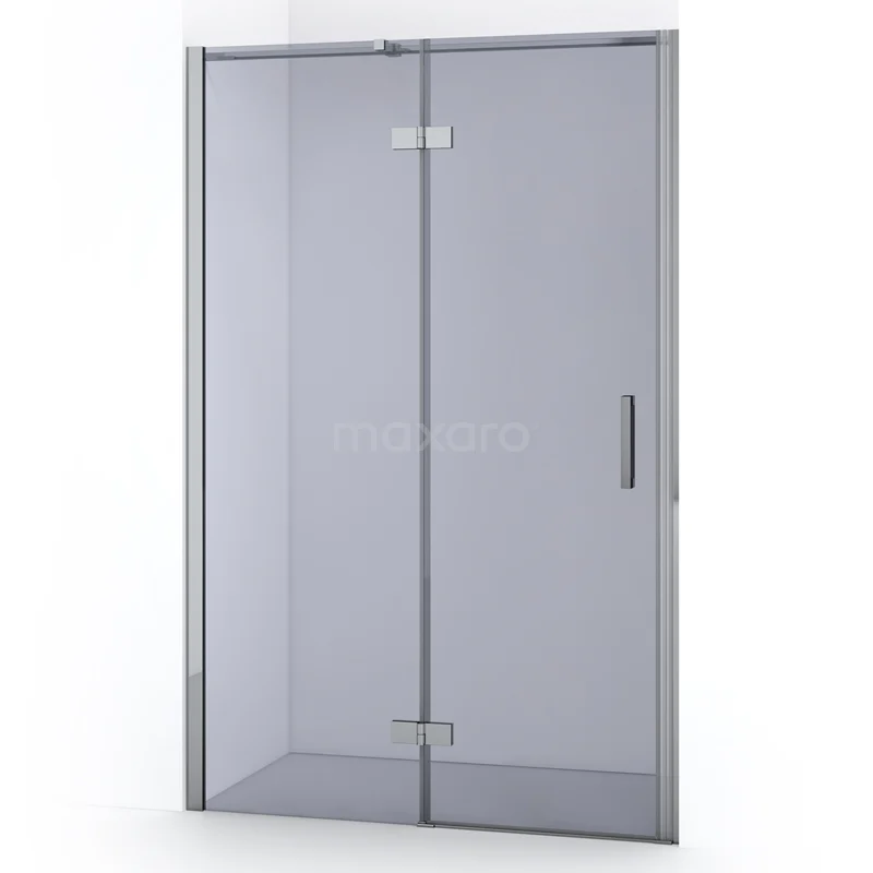 Diamond Shower door | 110 cm Chrome Smoke glass Pivot door DDB21651311C