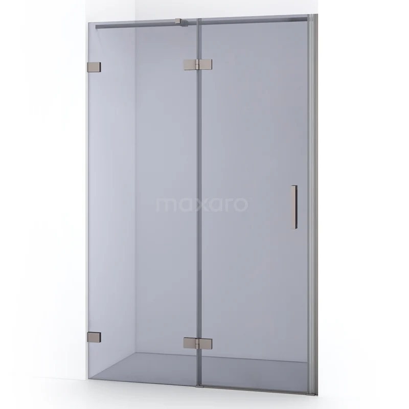 Duschtür Diamond 110cm Rauchglas Sicherheitsglas Gebürsteter Edelstahl DDB21651321BR Glas Duschtür mit Scharnieren, klarem Sicherheitsglas und metallischem Haltegriff, ideal für moderne Badezimmerdesigns.