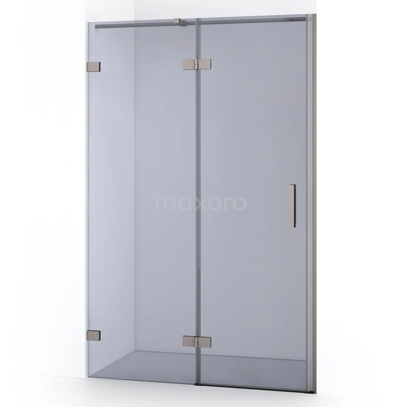 Diamond Shower door | 120 cm Black metal Smoke glass Pivot door DDB21661321ZM
