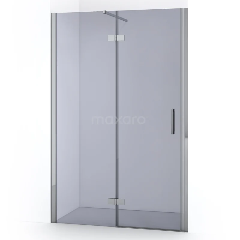 Duschtür Diamond 120cm Rauchglas Sicherheitsglas Chrom DDB21662111C Glasene Duschwand mit Drehtür, silberfarbene Profile, minimalistisches Design, perfekt für ein modernes Badezimmer.