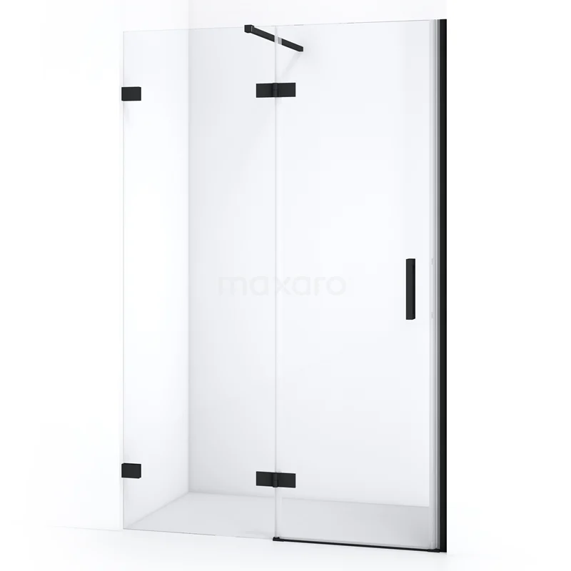 Diamond Shower door | 120 cm Matte black Clear glass Pivot door DDB21662120MB