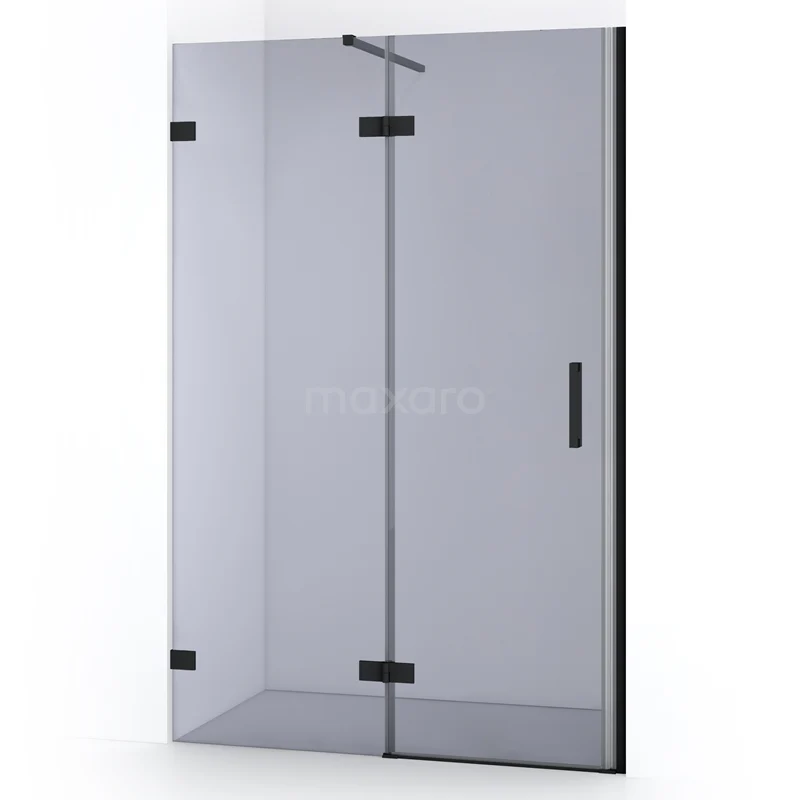 Diamond Shower door | 110 cm Matte black Smoke glass Pivot door DDB21652121MB