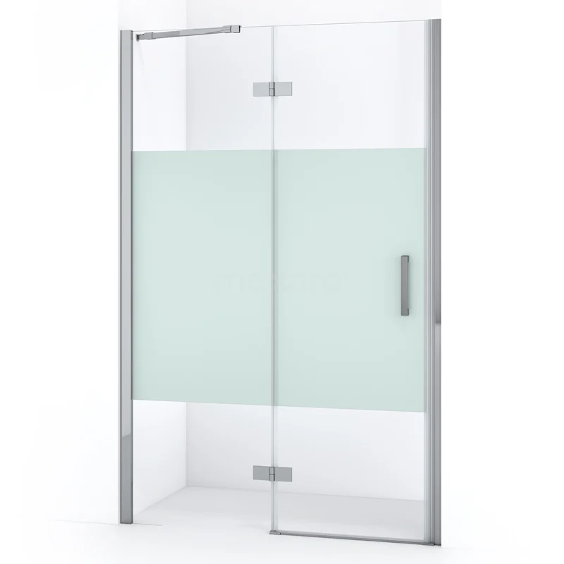 Diamond Shower door | 110 cm Chrome Clear with matt strip Pivot door DDB21652213C