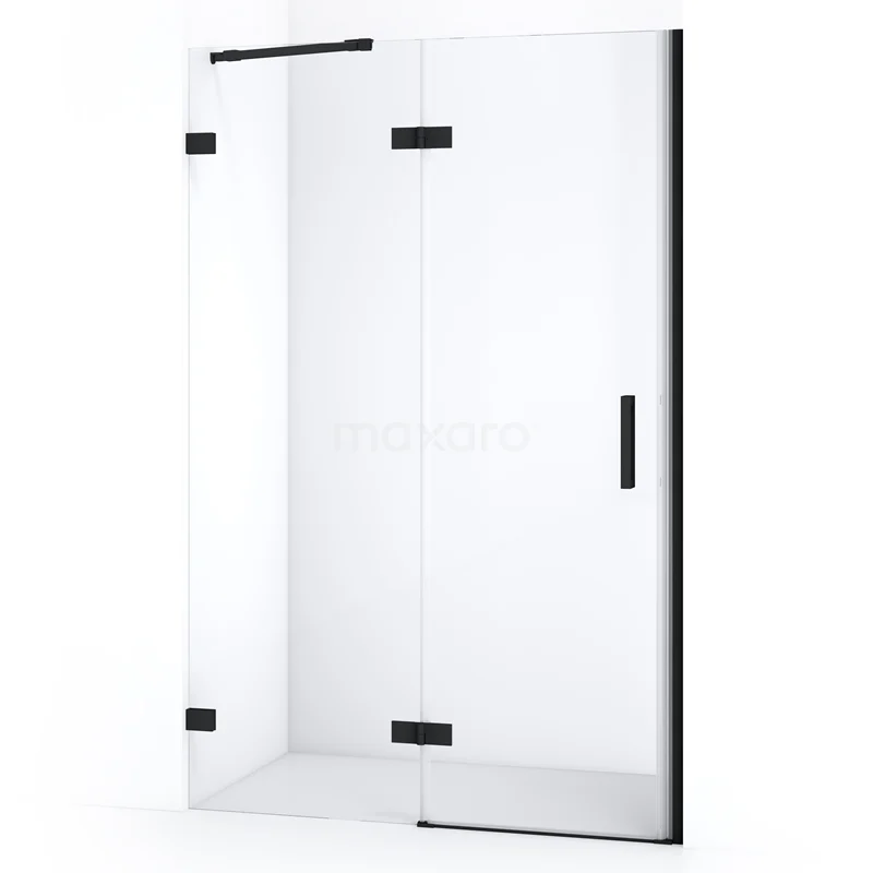 Diamond Shower door | 110 cm Matte black Clear glass Pivot door DDB21652220MB