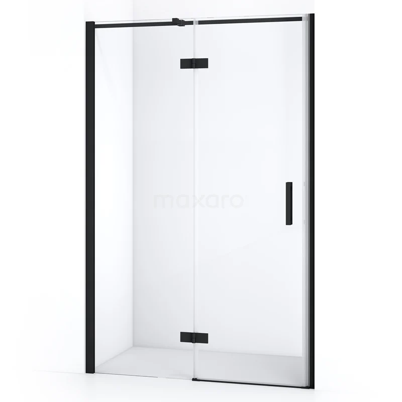 Duschtür Diamond 110cm aus klarem Sicherheitsglas Matt Schwarz DDB21652310MB Schwarze Duschtür mit Klarglas, minimalistisches Design, geeignet für moderne Bäder.