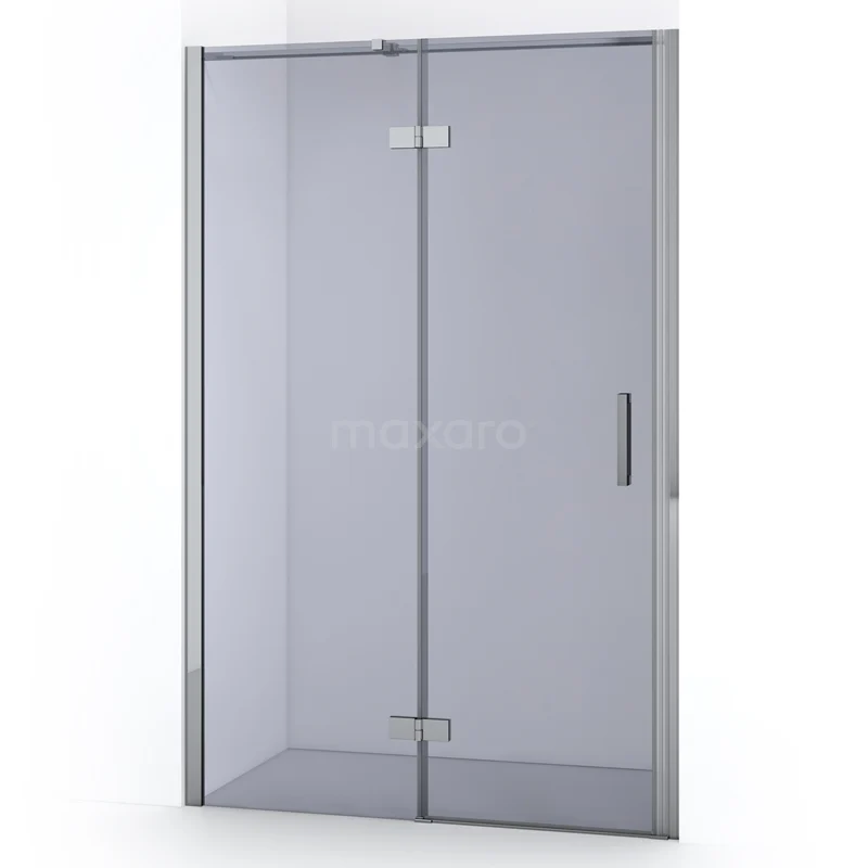 Diamond Duschtür | 110 cm Chrom Rauchglas Drehtür DDB21652311C Glasene Duschtür mit Chrom Profil, modernes Design, zwei Drehtüren, ideale Ergänzung für ein elegantes Badezimmer.