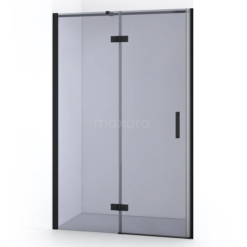 Diamond Shower door | 110 cm Matte black Smoke glass Pivot door DDB21652311MB