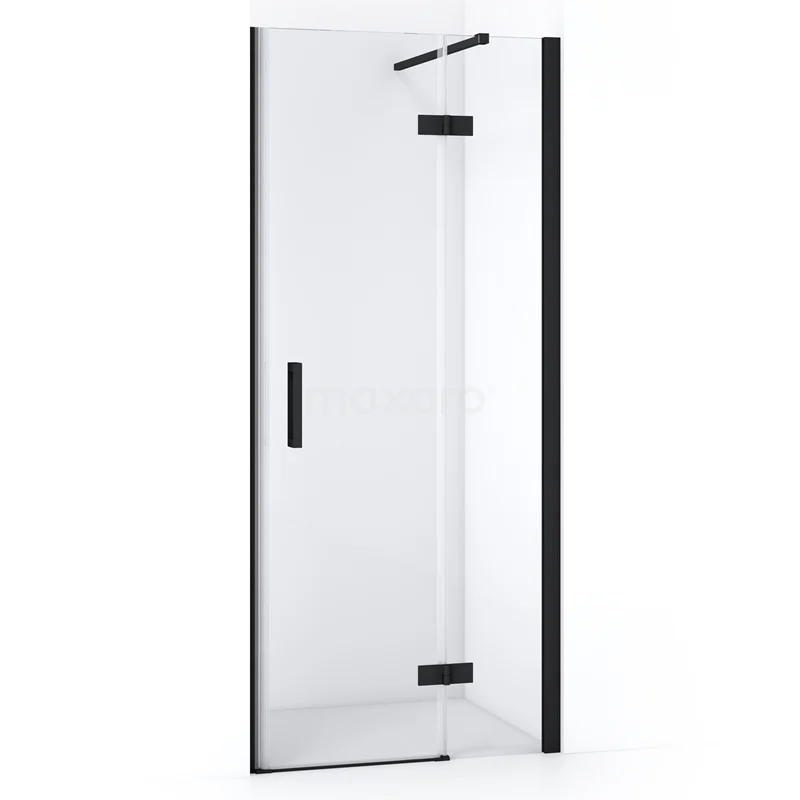 Diamond Shower door | 80 cm Matte black Clear glass Pivot door DDB22351110MB