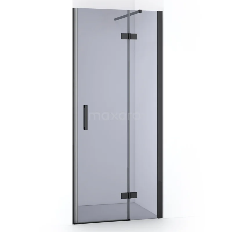 Diamond Shower door | 80 cm Black chrome Smoke glass Pivot door DDB22351111BCN