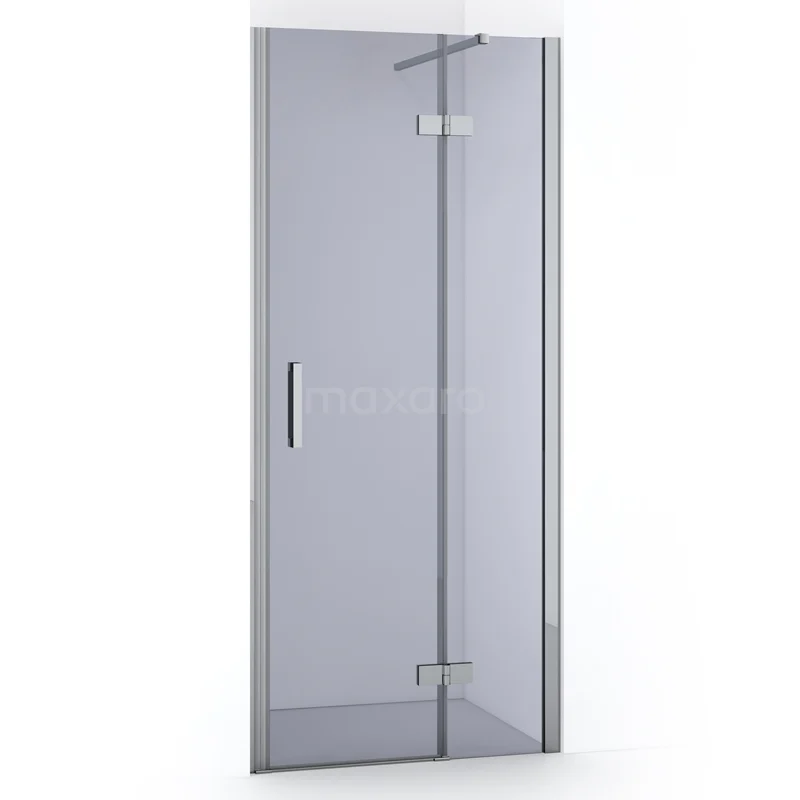 Diamond Shower door | 80 cm Chrome Smoke glass Pivot door DDB22351111C
