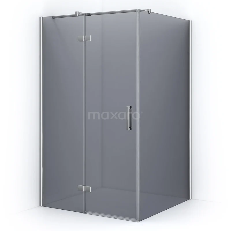 Diamond Shower enclosure | 110x110 cm Chrome Smoke glass Pivot door Square CDB216511311C