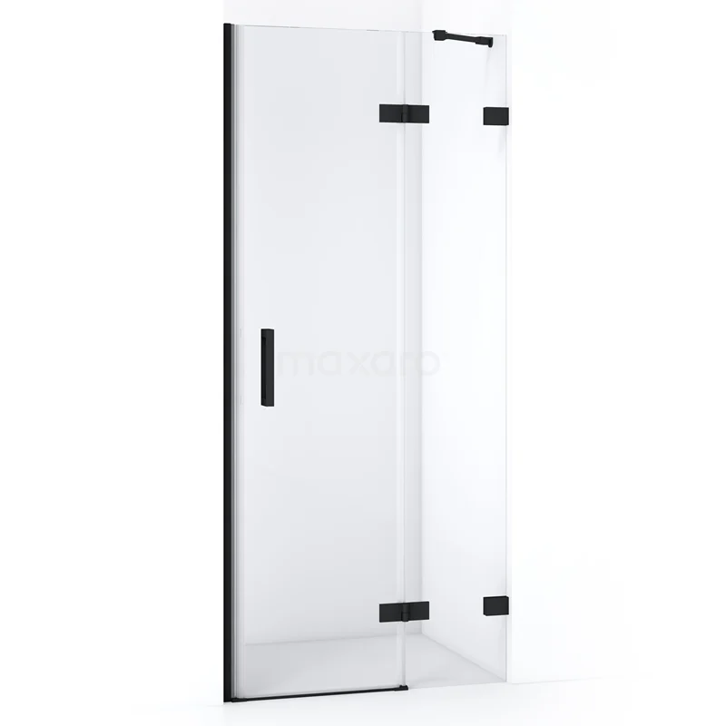 Diamond Shower door | 80 cm Matte black Clear glass Pivot door DDB22352220MB