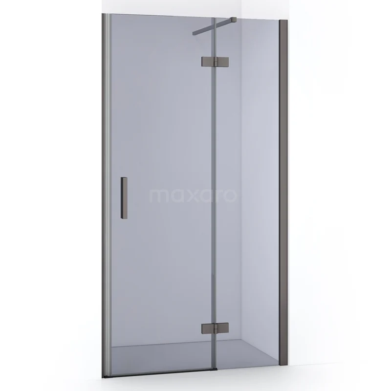 Diamond Shower door | 100 cm Black metal Smoke glass Pivot door DDB22461111ZMN