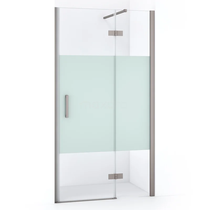 Diamond Shower door | 90 cm Stainless steel Clear with matt strip Pivot door DDB22361113BR