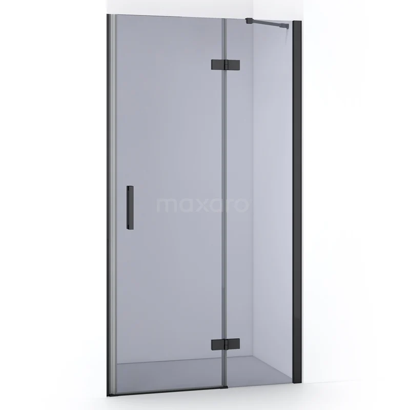 Diamond Shower door | 90 cm Black chrome Smoke glass Pivot door DDB22361211BCN