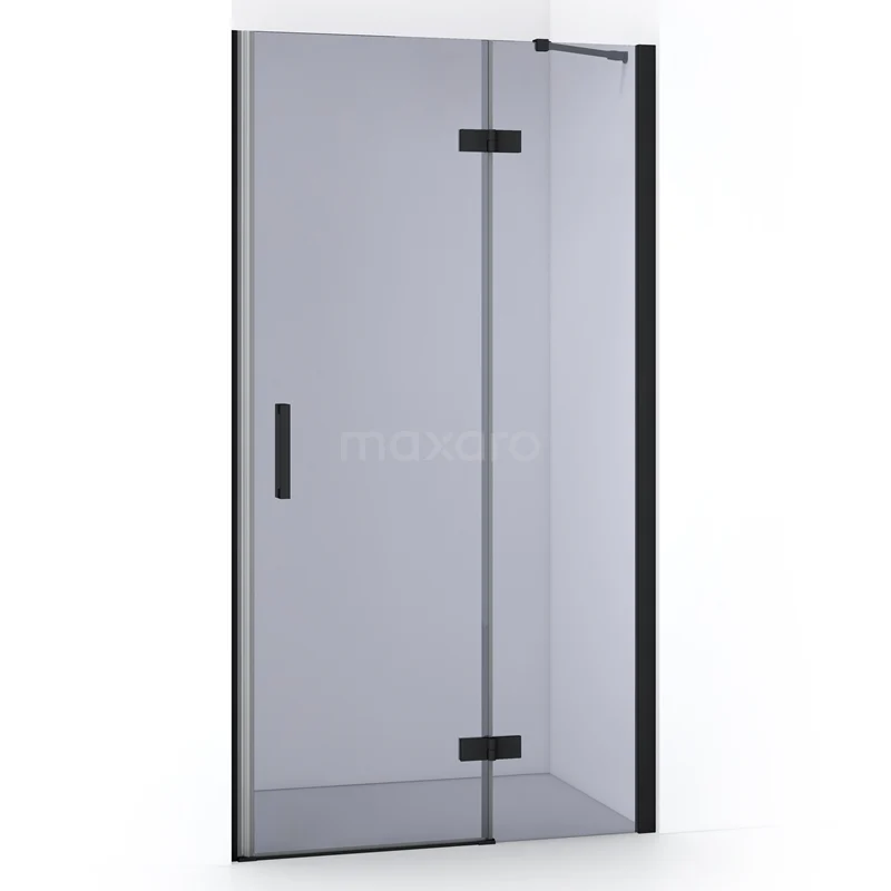 Diamond Shower door | 90 cm Matte black Smoke glass Pivot door DDB22361211MB