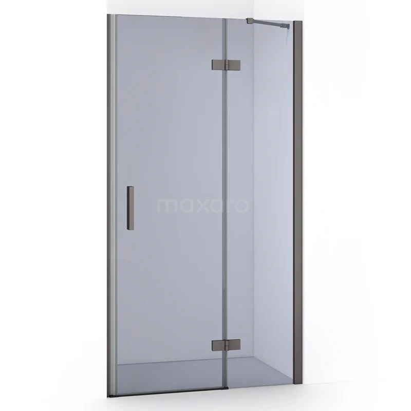 Diamond Shower door | 90 cm Black metal Smoke glass Pivot door DDB22361211ZMN