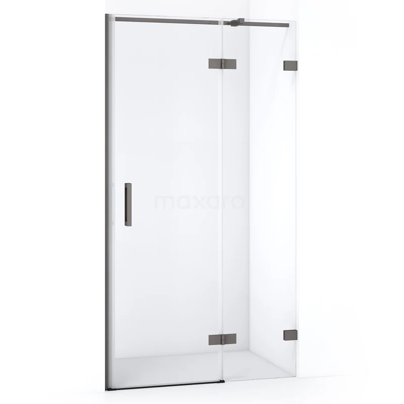 Diamond Shower door | 100 cm Black metal Clear glass Pivot door DDB22461320ZM