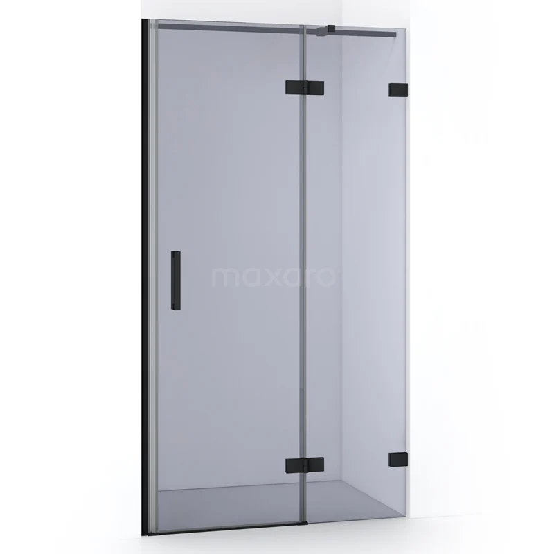 Diamond Shower door | 90 cm Matte black Smoke glass Pivot door DDB22362321MB