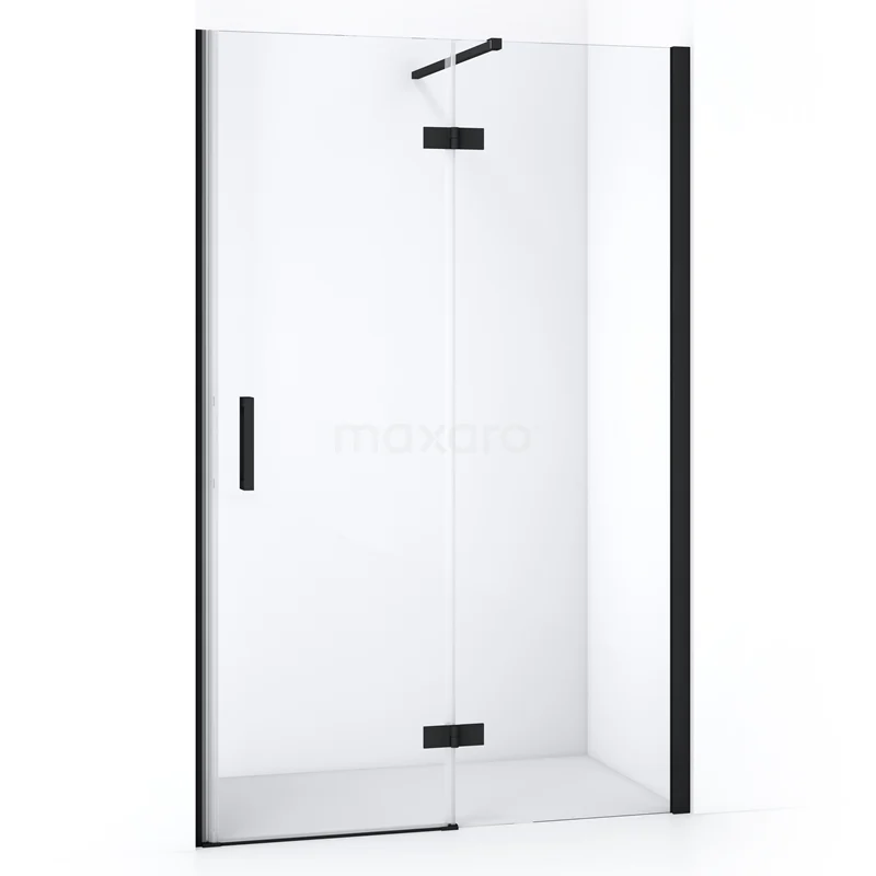 Duschtür Diamond 120cm Klar Sicherheitsglas Matt Schwarz DDB22661110MB Duschkabine mit schwarzen Profilen, Klarglas, Drehtür und minimalistischem Design, perfekt für moderne Bäder.