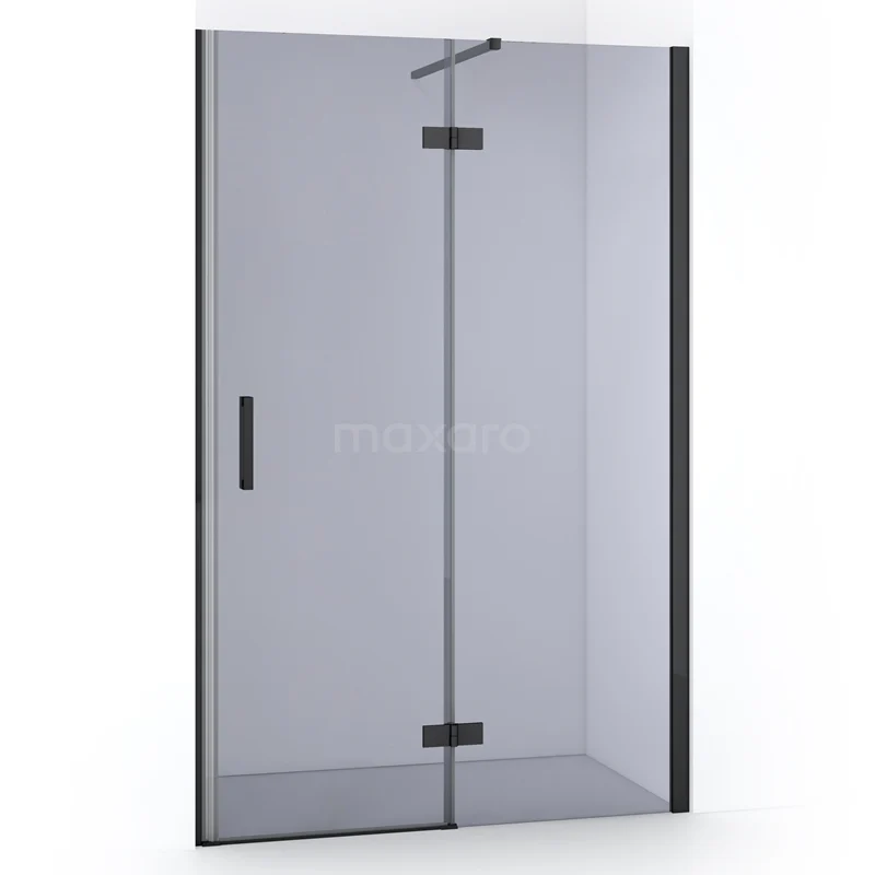 Diamond Shower door | 110 cm Black chrome Smoke glass Pivot door DDB22651111BCN