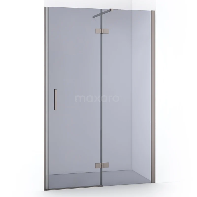 Duschtür Diamond 120cm Rauchglas Sicherheitsglas Gebürsteter Edelstahl DDB22661111BR Glas Duschtür mit Edelstahlakzenten, elegantes Design, ausgestattet mit Haltegriff und Scharnieren, ideal für moderne Bäder.