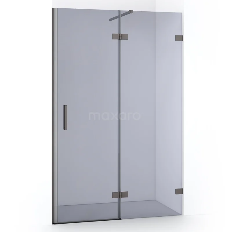 Diamond Shower door | 120 cm Black metal Smoke glass Pivot door DDB22661121ZM