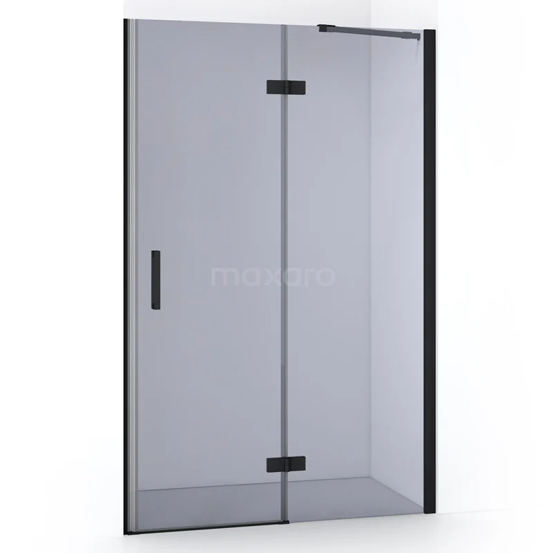 Diamond Shower door | 120 cm Matte black Smoke glass Pivot door DDB22661211MB