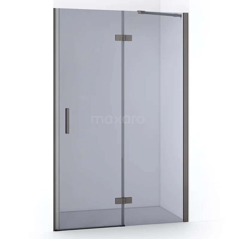 Diamond Shower door | 120 cm Black metal Smoke glass Pivot door DDB22661211ZMN