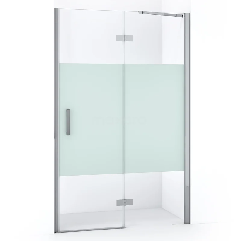 Diamond Shower door | 110 cm Chrome Clear with matt strip Pivot door DDB22651213C