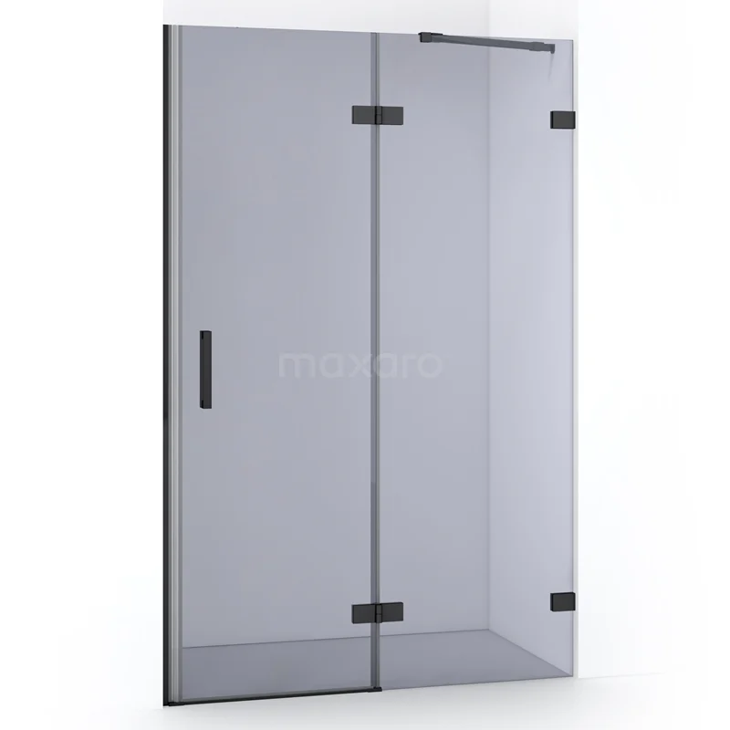 Diamond Shower door | 120 cm Black chrome Smoke glass Pivot door DDB22661221BC