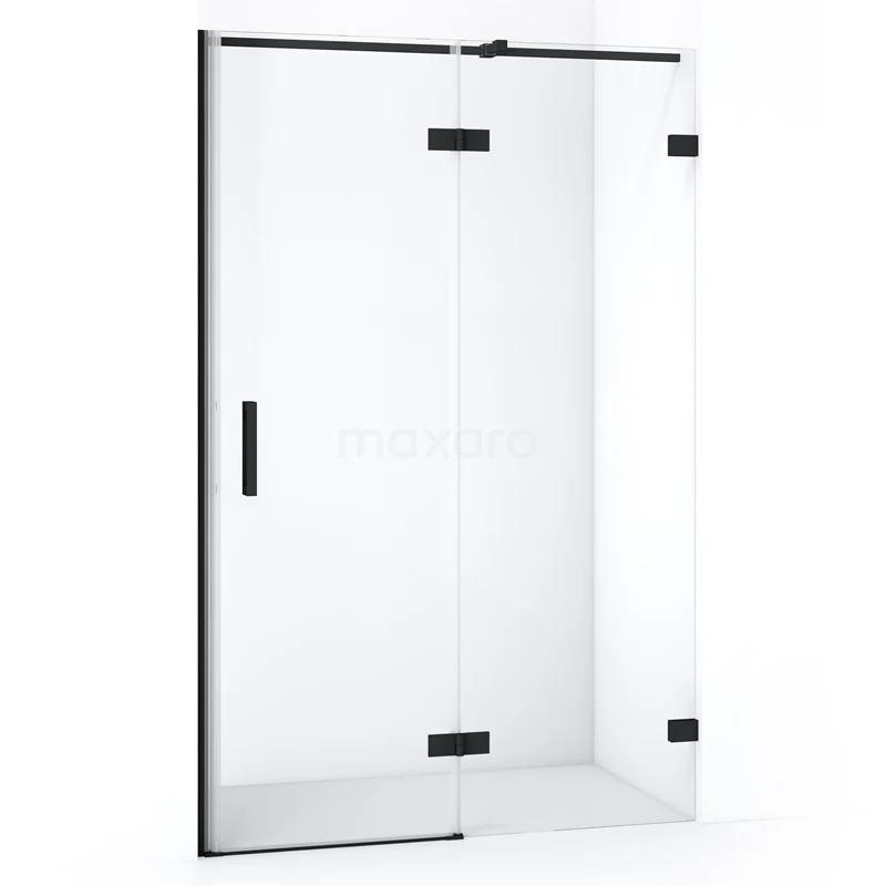 Diamond Shower door | 110 cm Matte black Clear glass Pivot door DDB22651320MB