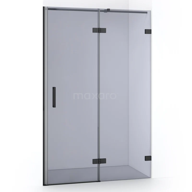 Diamond Shower door | 110 cm Black chrome Smoke glass Pivot door DDB22651321BC