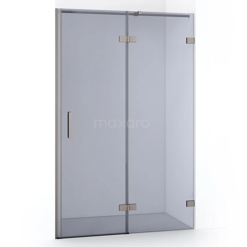 Diamond Shower door | 120 cm Black metal Smoke glass Pivot door DDB22661321ZM