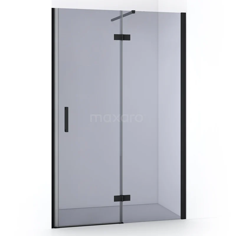 Diamond Shower door | 110 cm Matte black Smoke glass Pivot door DDB22652111MB