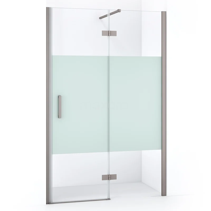 Diamond Shower door | 110 cm Stainless steel Clear with matt strip Pivot door DDB22652113BR